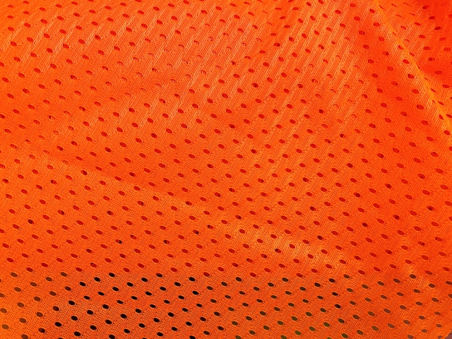 Neon Orange Football Mesh Jersey Fabric